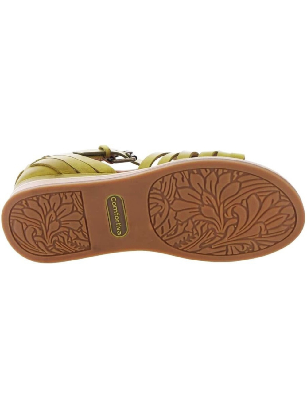 Comfortiva Marina Leather Strappy Low Wedge Sandals Citron Women's SIZE 10M NIB - Picture 7 of 10